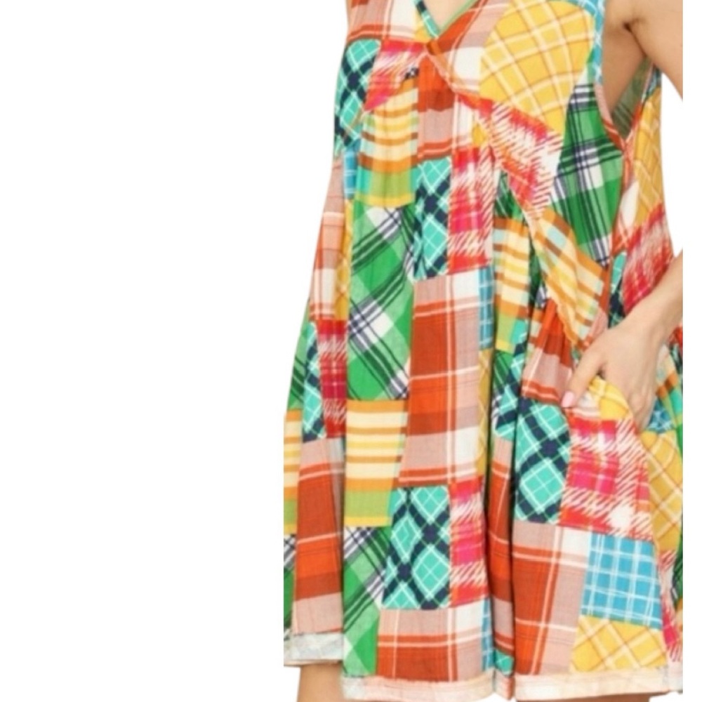 Ces Femme Multi Color Patchwork Mini Sundress (NW… - image 4